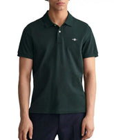 GANT Mens Piqué Polo Shirt Tartan Green M